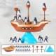 Настільна інтерактивна гра Ummi 707-61 Pirate Boat Balancing Game Brown