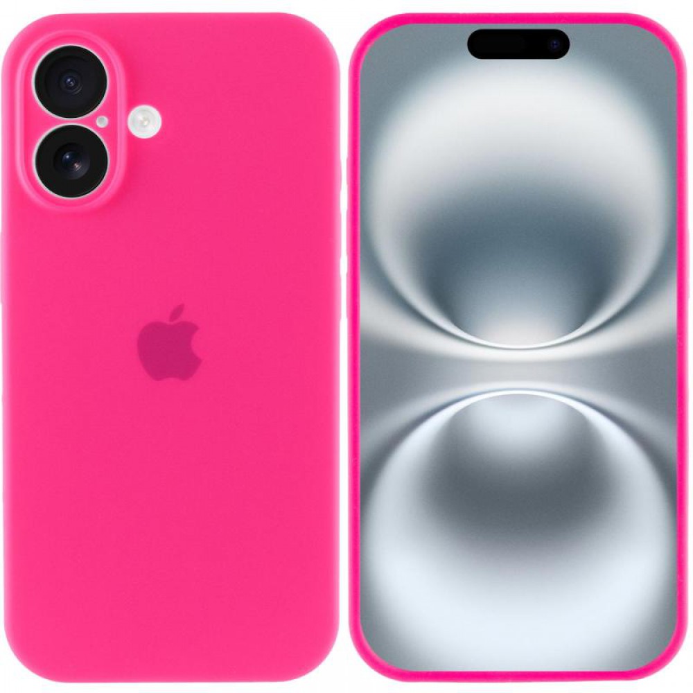 Чохол Silicone Case Full Camera Protective (AA) для Apple iPhone 16 (6.1") Рожевий / Barbie pink