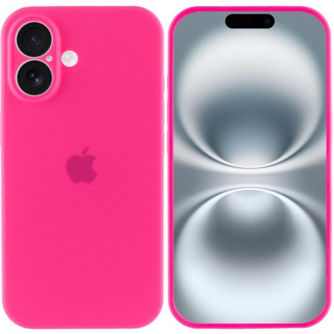 Чохол Silicone Case Full Camera Protective (AA) для Apple iPhone 16 (6.1") Рожевий / Barbie pink