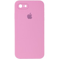 Чохол Silicone Case Square Full Camera Protective (AA) для Apple iPhone 7/8/SE (2020) (4.7") Рожевий / Light pink