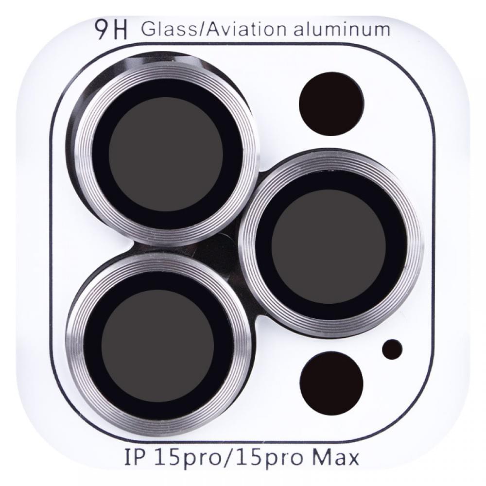 Захисне скло Metal Classic на камеру (у упак.) для Apple iPhone 15 Pro (6.1") / 15 Pro Max (6.7") Сірий / Titanium Gray