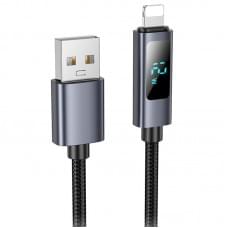 Дата кабель Hoco X112 Favor with display USB to Lightning 2.4A (1m)