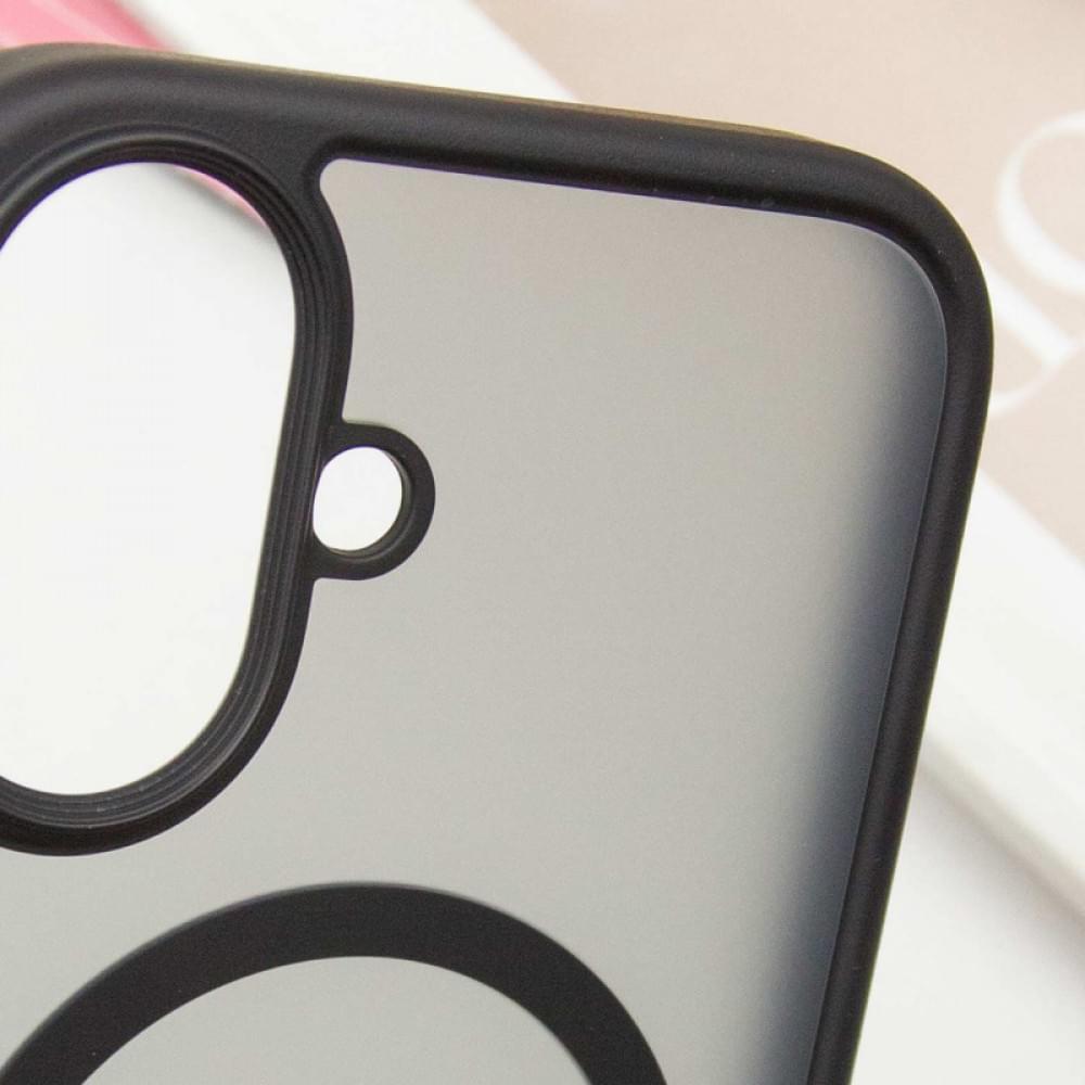 TPU+PC чохол Metal Buttons with MagSafe для Apple iPhone 16 (6.1") Чорний