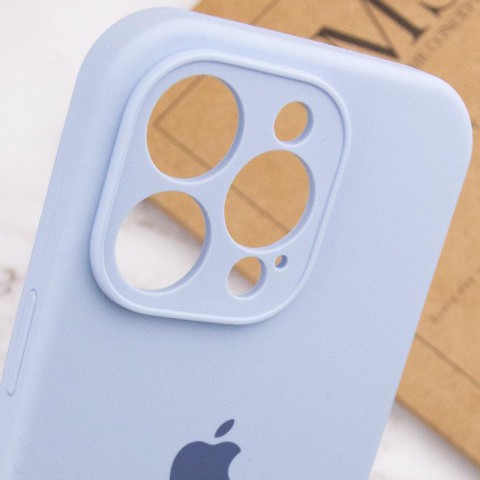 Чохол Silicone Case Full Camera Protective (AA) для Apple iPhone 15 Pro (6.1") Блакитний / Lilac Blue