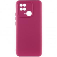 Чохол Silicone Cover Lakshmi Full Camera (A) для Xiaomi Poco C40 Бордовий / Marsala