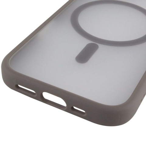 TPU+PC чохол Metal Buttons with MagSafe для Apple iPhone 17 (6.3") Сірий / Grey
