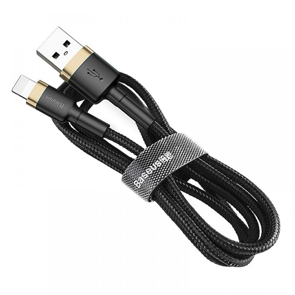 Дата кабель Baseus Cafule Lightning Cable 2.4A (1m) (CALKLF-B) Золотий / Чорний
