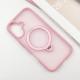 TPU+PC чохол Metal Buttons with MagSafe Colorful HQ Ring для Apple iPhone 16 (6.1") Pink