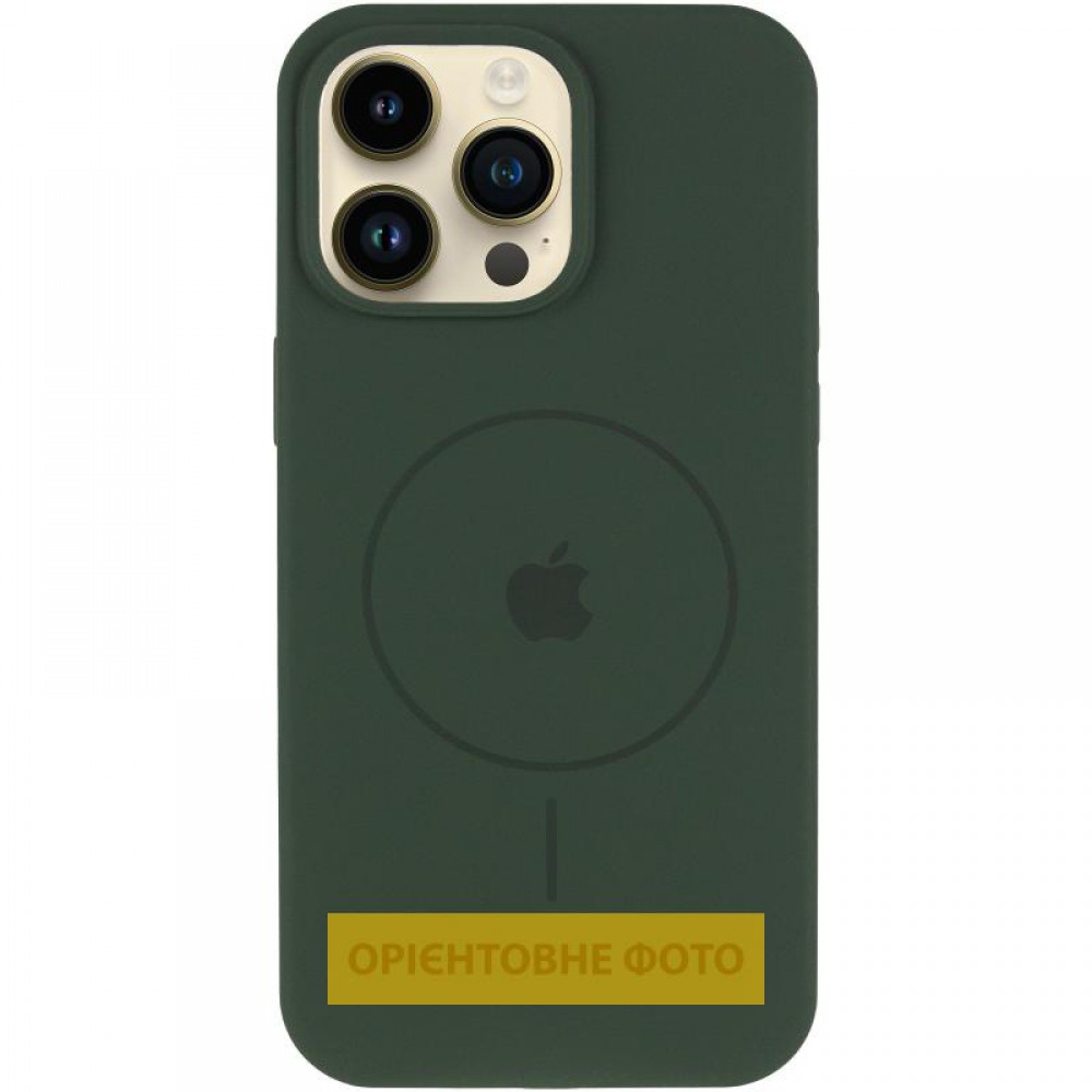 Чохол Silicone Case Full Protective (AA) V2 with MagSafe для Apple iPhone 16e (6.1") Зелений / Cyprus Green