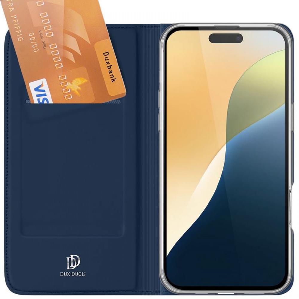 Чохол-книжка Dux Ducis з кишенею для візиток для Apple iPhone 16 Pro Max (6.9") Синій