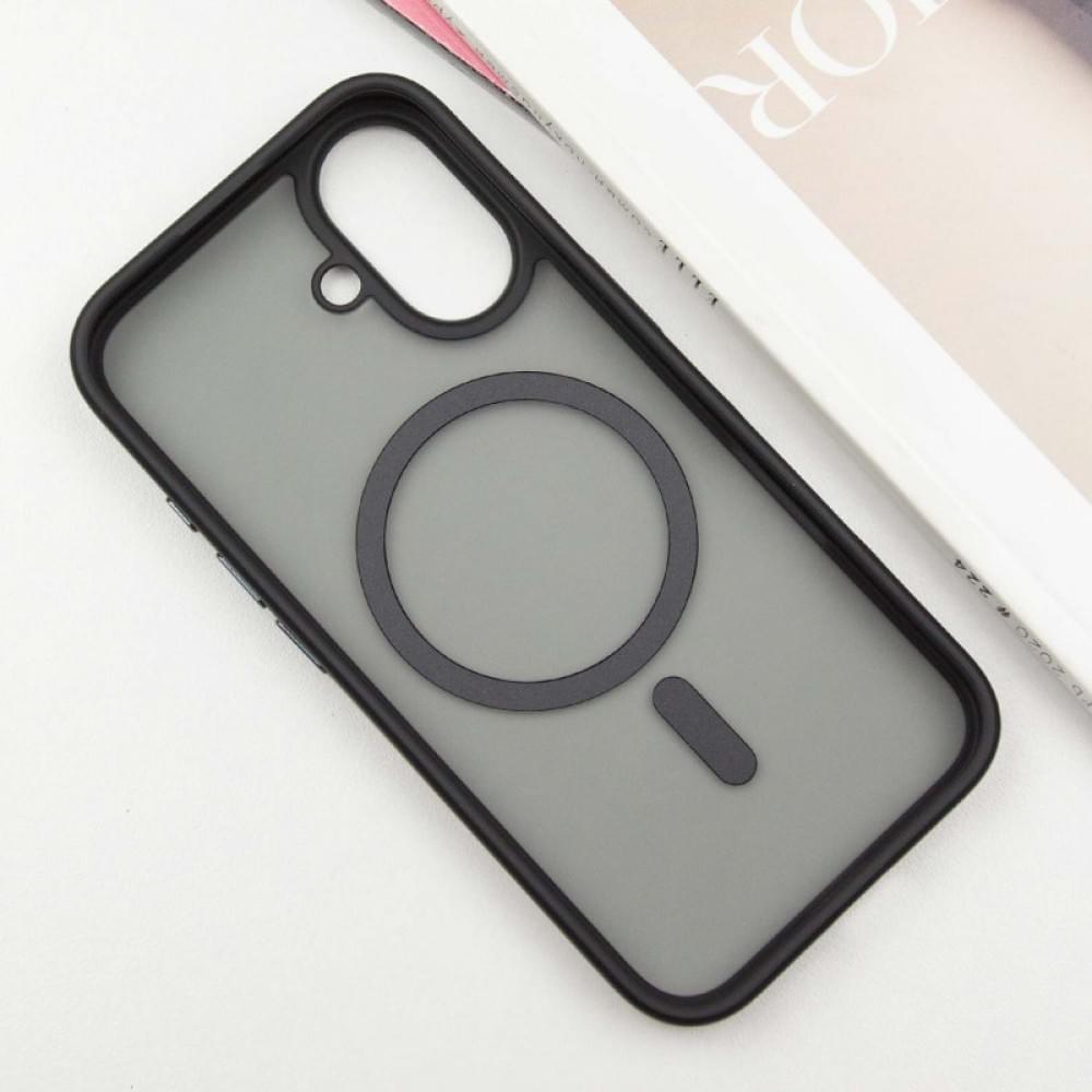 TPU+PC чохол Metal Buttons with MagSafe для Apple iPhone 16 (6.1") Чорний