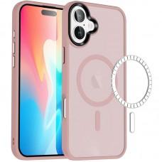 TPU+PC чохол Metal Buttons with MagSafe Colorful для Apple iPhone 16 (6.1") Рожевий