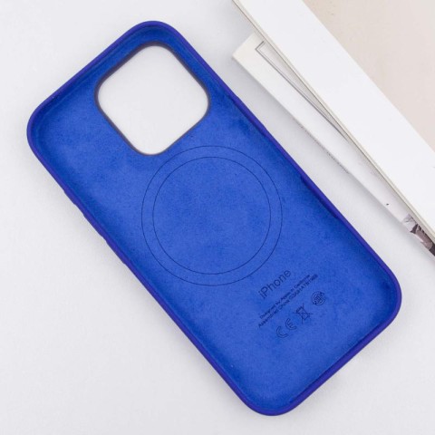 Чохол Silicone case (AAA) with Magsafe and Animation (button) для Apple iPhone 16 Pro (6.3") Ultramarine