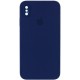 Чохол Silicone Case Square Full Camera Protective (AA) для Apple iPhone X / XS (5.8") Темно-синій / Midnight blue