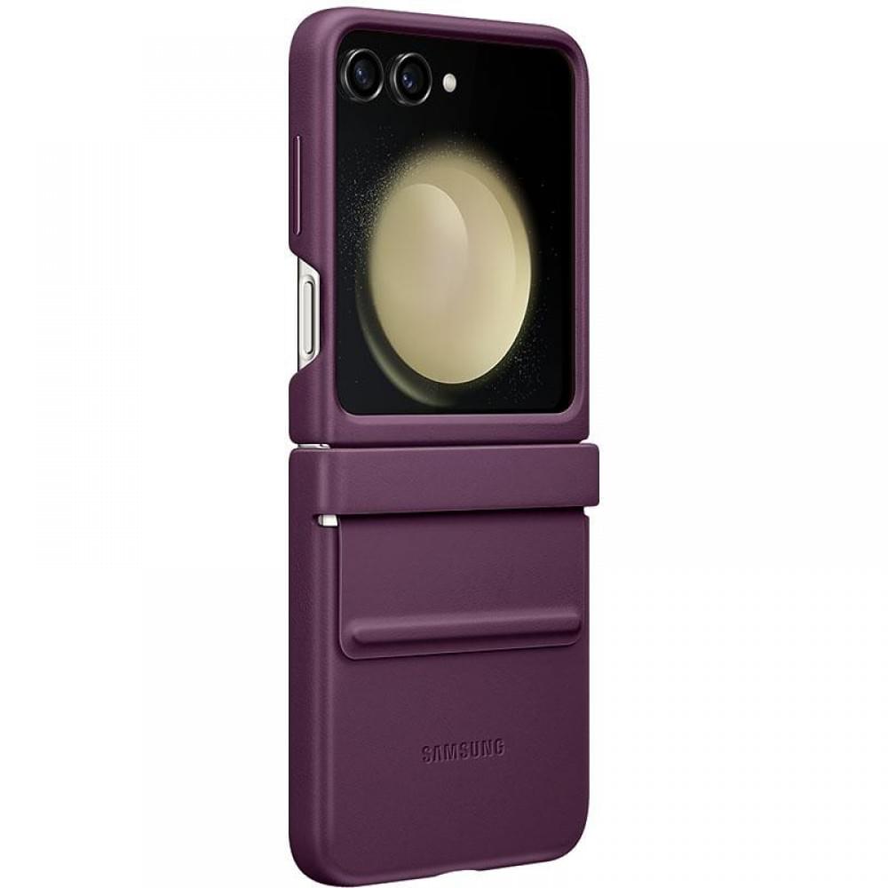 Шкіряний чохол Leather Case (AAA) для Samsung Galaxy Z Flip5 Purple