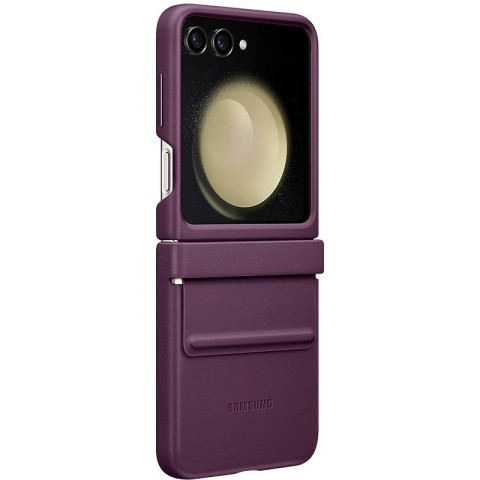 Шкіряний чохол Leather Case (AAA) для Samsung Galaxy Z Flip5 Purple