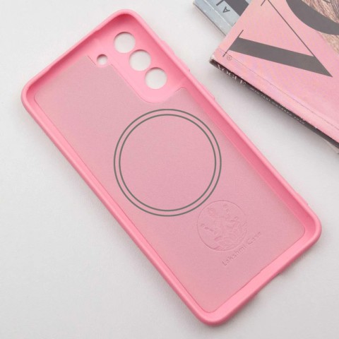 Чохол Silicone Cover Lakshmi Full Camera (AA) with MagFit для Samsung Galaxy S21 FE Рожевий / Light pink
