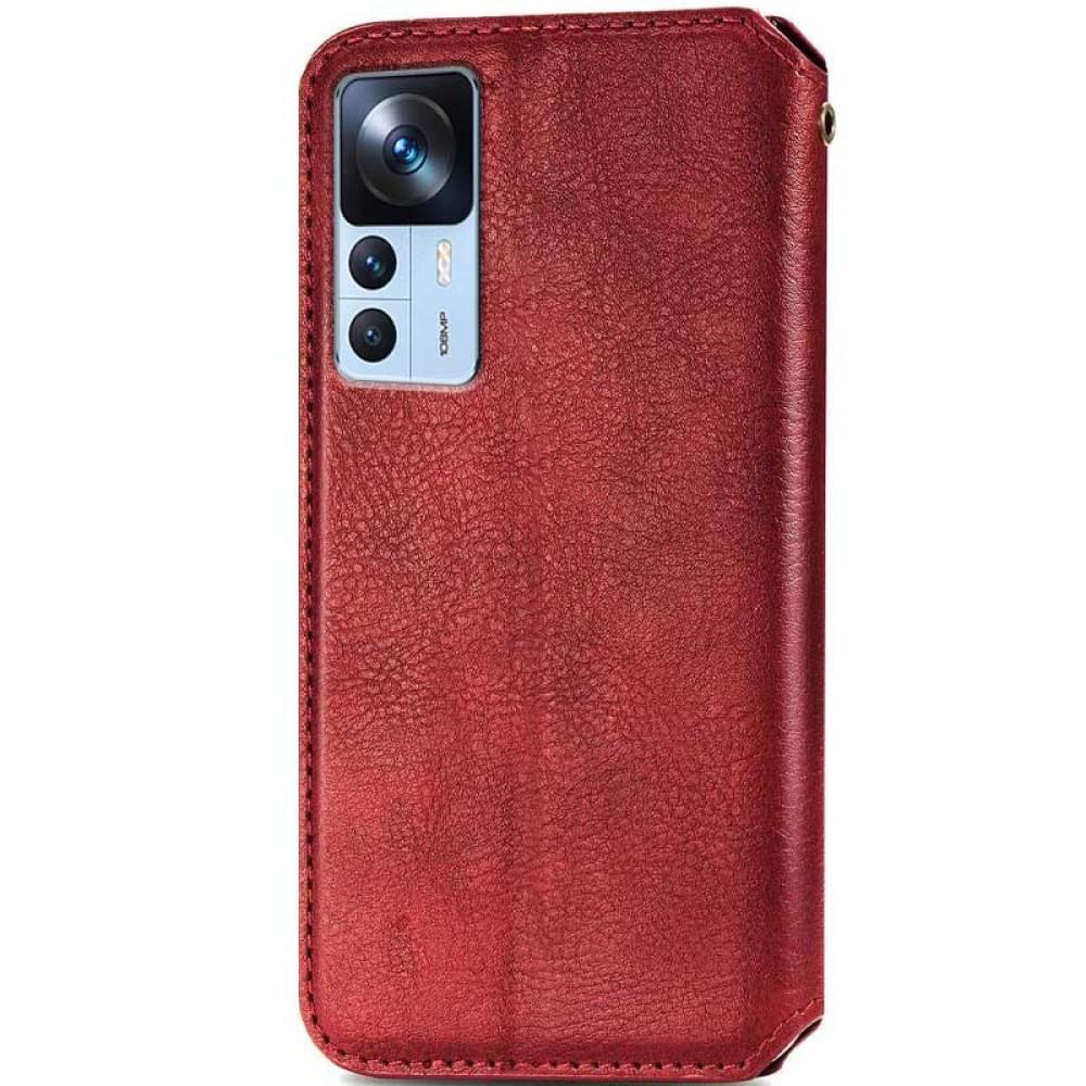 Шкіряний чохол-книжка GETMAN Cubic (PU) для Xiaomi 12T / 12T Pro Червоний