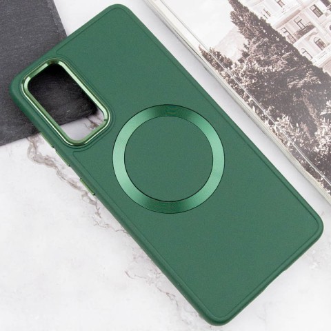 TPU чохол Bonbon Metal Style with MagSafe для Samsung Galaxy A55 Зелений / Army Green