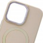 Шкіряний чохол Bonbon Leather Metal Style with MagSafe для Apple iPhone 15 Pro (6.1") Рожевий / Light pink