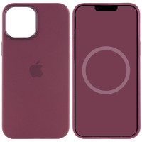 Чохол Silicone case (AAA) with Magsafe and Animation для Apple iPhone 12 Pro / 12 (6.1") Бордовий / Plum