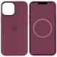 Чохол Silicone case (AAA) with Magsafe and Animation для Apple iPhone 12 Pro / 12 (6.1") Бордовий / Plum