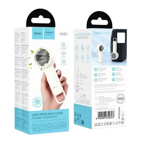 Портативный вентилятор Hoco HX63 Fashion high-speed handheld fan 2000 mAh