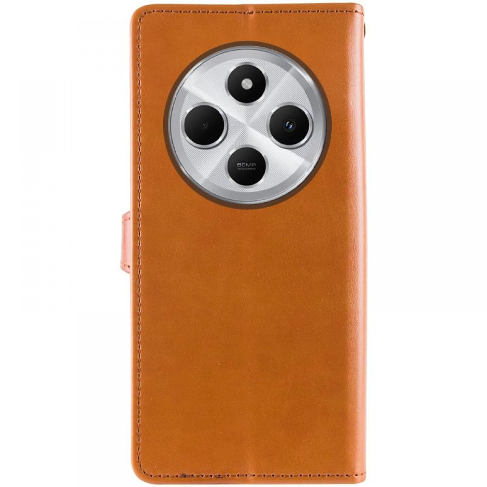 Шкіряний чохол книжка GETMAN Gallant (PU) для Xiaomi Redmi 14C / Poco C75 Коричневий