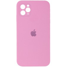 Чохол Silicone Case Square Full Camera Protective (AA) для Apple iPhone 11 Pro Max (6.5") Рожевий / Light pink