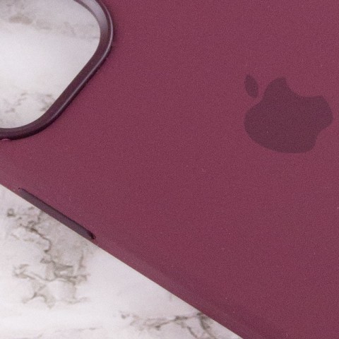 Чохол Silicone case (AAA) with Magsafe and Animation для Apple iPhone 12 Pro / 12 (6.1") Бордовий / Plum