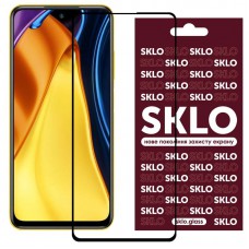 Защитное стекло SKLO 3D (full glue) для Xiaomi Poco M3 Pro 4G / 5G Черный