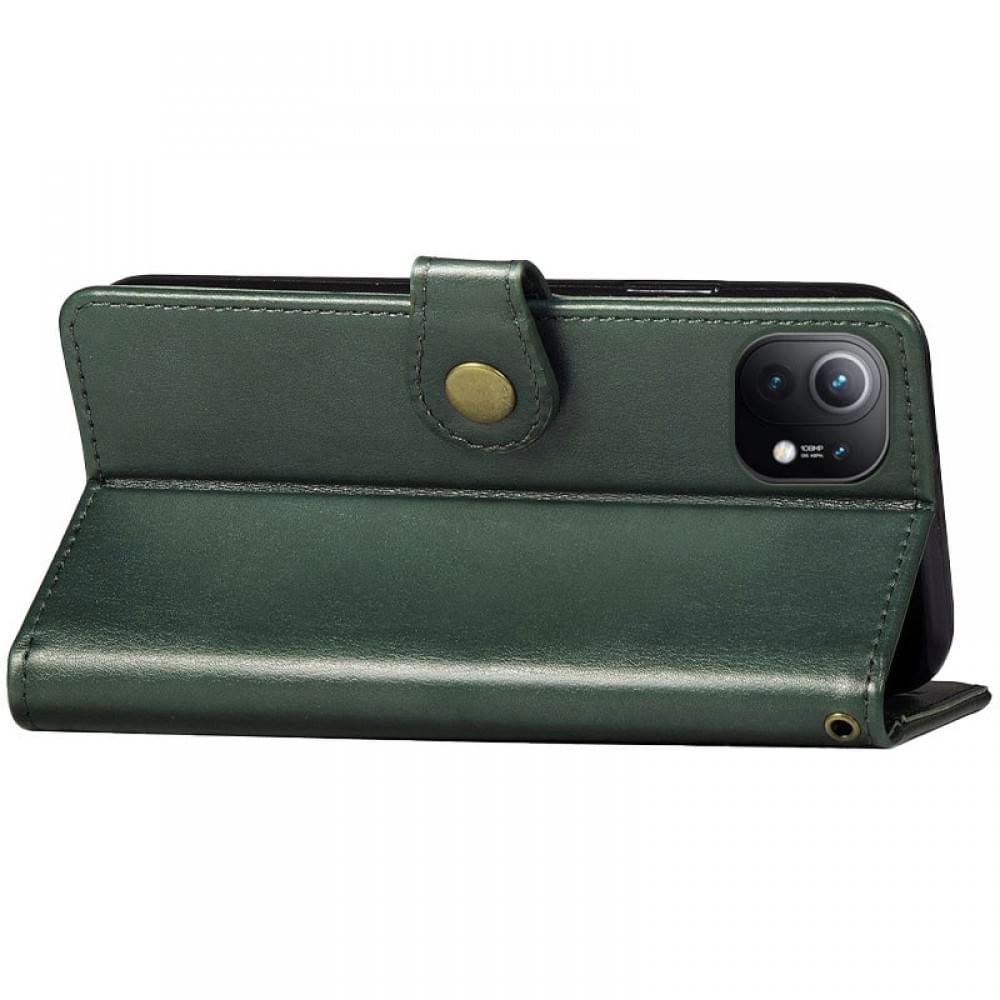 Шкіряний чохол-книжка GETMAN Gallant (PU) для Xiaomi Mi 11 Зелений