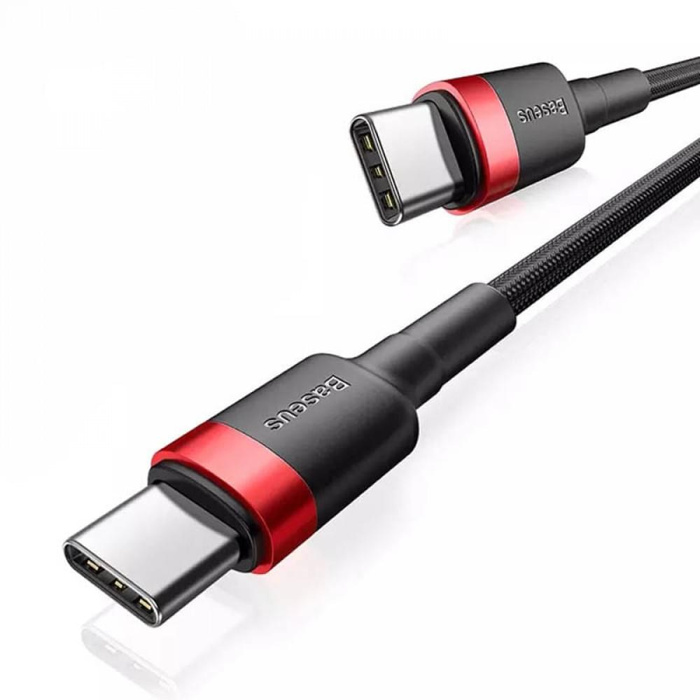 Дата кабель Baseus Cafule Type-C to Type-C PD2.0 100W (2m) (CATKLF-AL) Red / Black
