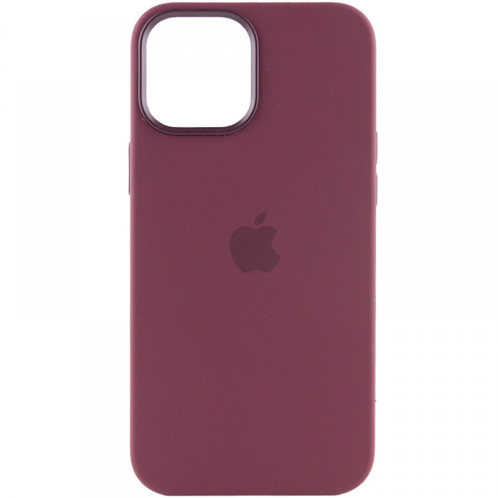 Чохол Silicone case (AAA) with Magsafe and Animation для Apple iPhone 12 Pro / 12 (6.1") Бордовий / Plum