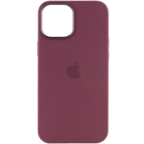 Чохол Silicone case (AAA) with Magsafe and Animation для Apple iPhone 12 Pro / 12 (6.1") Бордовий / Plum