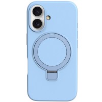 Чохол Silicone Case Full Protective NO LOGO with Ring для Apple iPhone 16 (6.1") Blue
