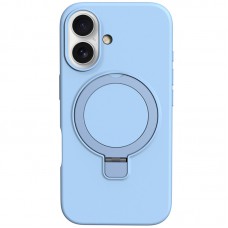 Чохол Silicone Case Full Protective NO LOGO with Ring для Apple iPhone 16 (6.1") Blue