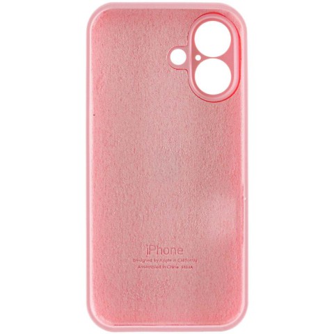 Чохол Silicone Case Full Camera Protective (AA) для Apple iPhone 16 (6.1") Рожевий / Light pink