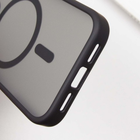TPU+PC чохол Metal Buttons with MagSafe для Apple iPhone 16 (6.1") Чорний