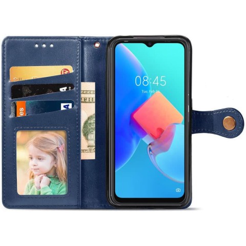 Шкіряний чохол-книжка GETMAN Gallant (PU) для TECNO Spark 8C Синій