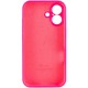 Чохол Silicone Case Full Camera Protective (AA) для Apple iPhone 16 (6.1") Рожевий / Barbie pink
