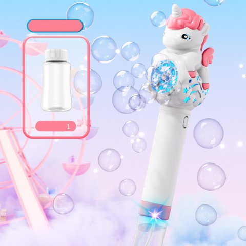 Пістолет з мильними бульбашками H055 Little Unicorn + bottle 50ml Pink