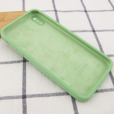 Чохол Silicone Case Square Full Camera Protective (AA) для Apple iPhone XS Max (6.5") М'ятний / Mint