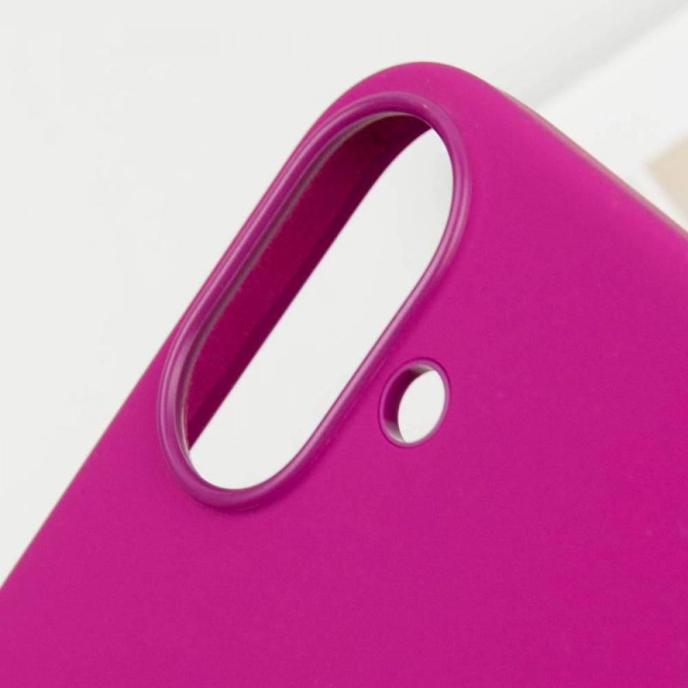 Чохол Silicone case (AAA) with Magsafe and Animation (button) для Apple iPhone 16 Plus (6.7") Fuchsia