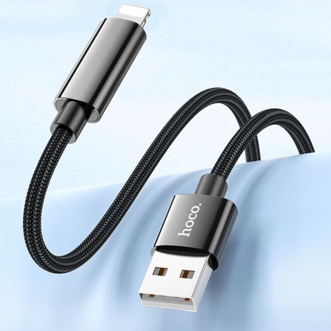 Дата кабель Hoco U125 Benefit 2.4A USB to Lightning with display (1.2m) Black