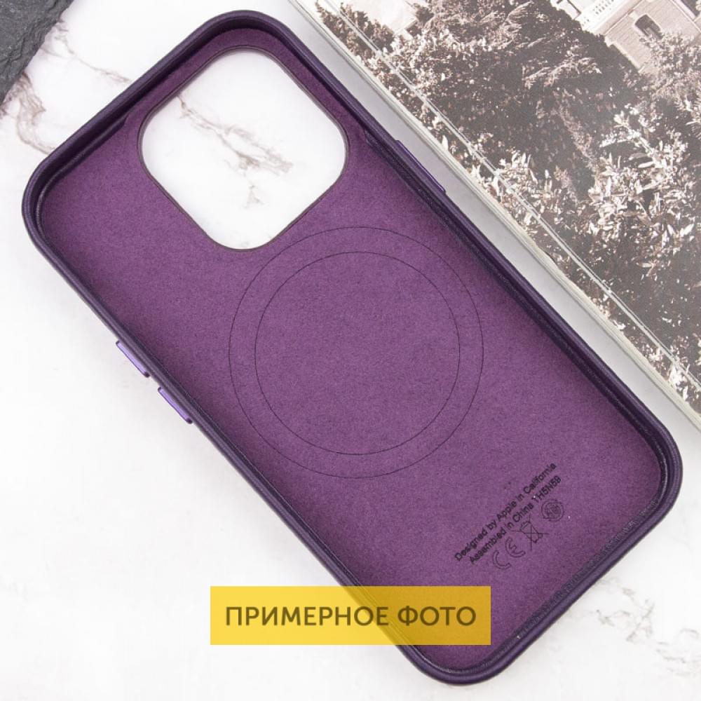Кожаный чехол Leather Case (AAA) with MagSafe and Animation для Apple iPhone 16 (6.1")