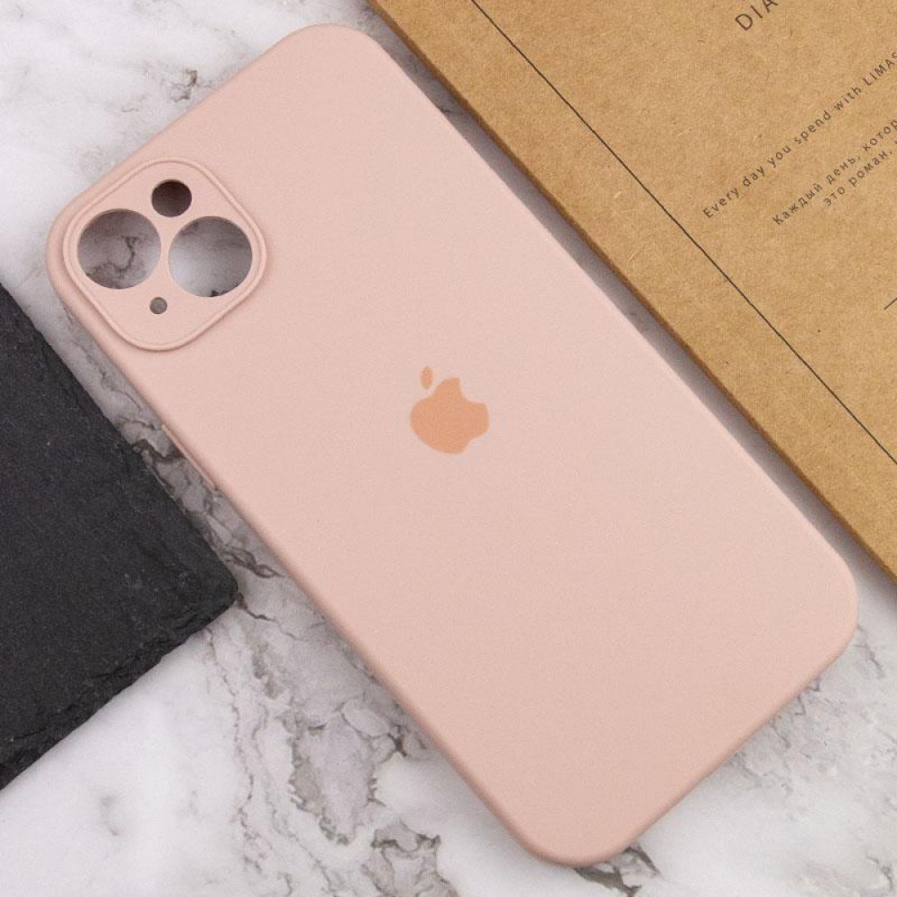 Чохол Silicone Case Full Camera Protective (AA) для Apple iPhone 13 (6.1") Рожевий / Pink Sand