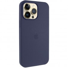 Чохол Silicone Case (AA) Logo with MagSafe для Apple iPhone 15 Pro Max (6.7") Темно-синій / Midnight blue