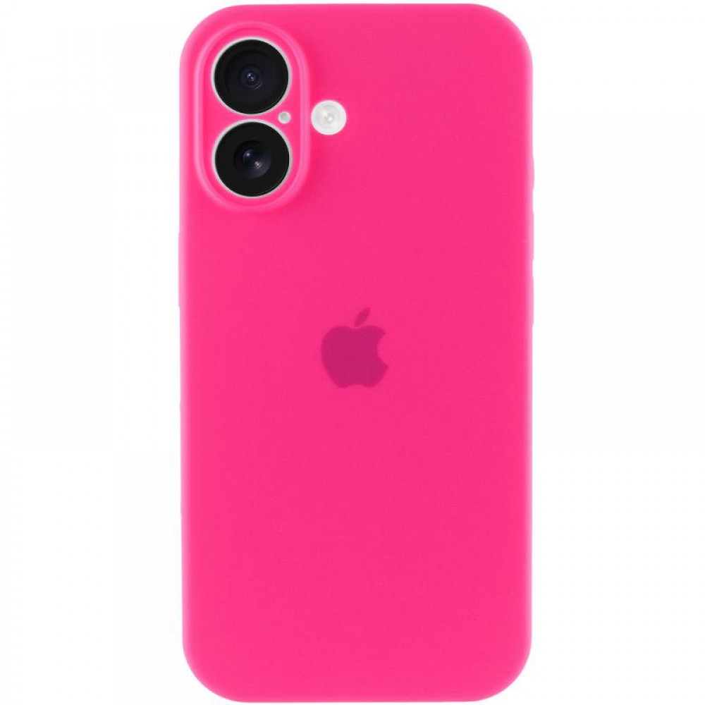 Чохол Silicone Case Full Camera Protective (AA) для Apple iPhone 16 (6.1") Рожевий / Barbie pink