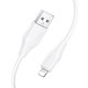 Дата кабель Hoco X124 Bien silicone USB to Lightning 2.4A (1m) White